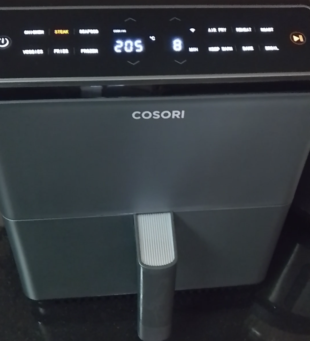 COSORI air fryer used in the Lackie Flavors kitchen