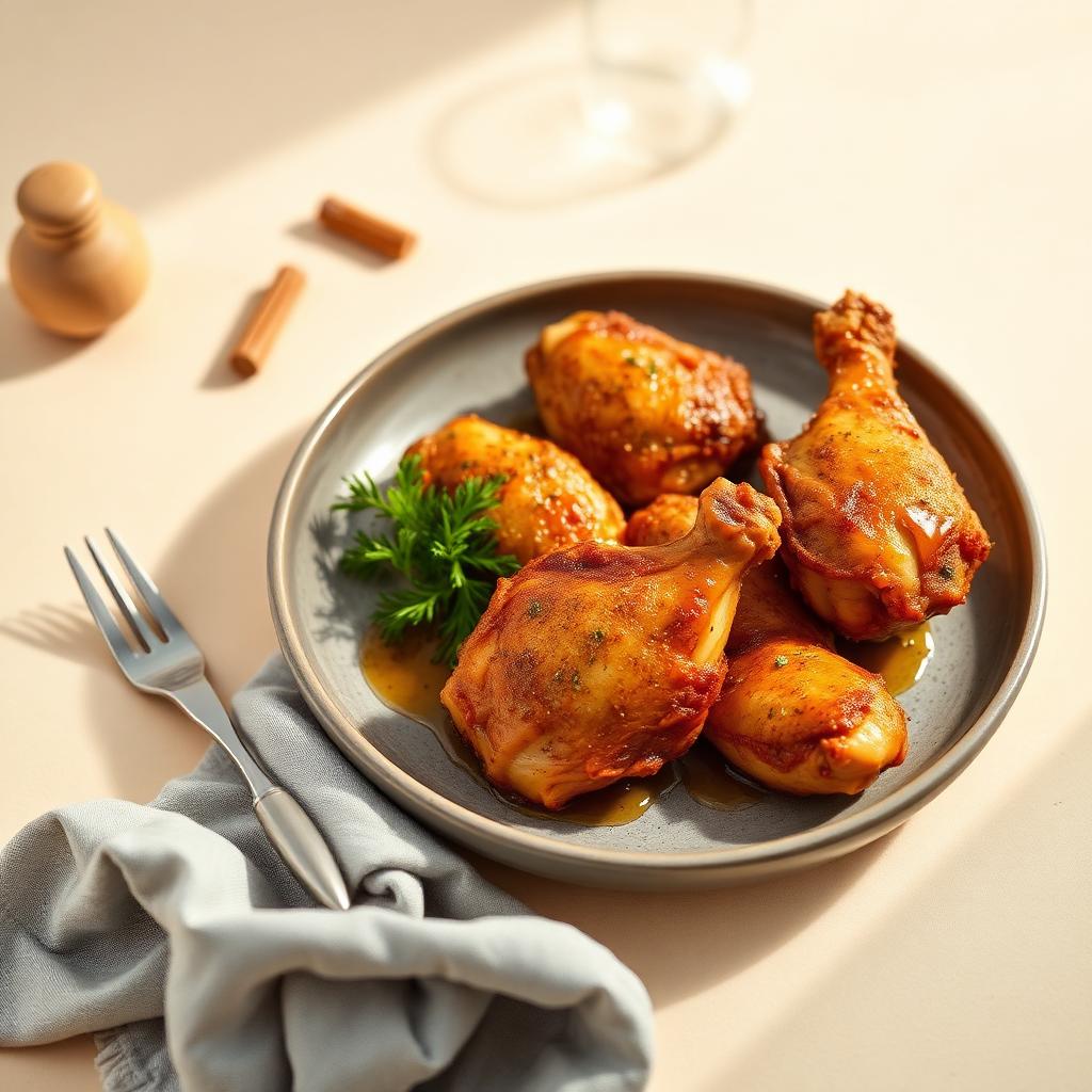 Air Fryer Chicken Thighs with Fresh Salad